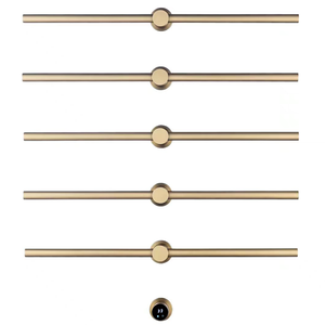 Sèche-serviettes électrique encastré 70 cm à 5 barres, en acier inoxydable 304, finition laiton brossé doré, pour salle <span class=keywords><strong>de</strong></span> bain - Product Image 2