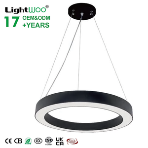 Lustre géométrique industriel en fer rond moderne 500 mm, éclairage LED moderne pour la maison, luminaire suspendu LED personnalisé, cercle LED <span class=keywords><strong>doré</strong></span> - Product Image 1