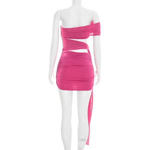 Abito Estivo da Donna Senza Maniche con Inserti Traforati, Arricciature e Nastro, <span class=keywords><strong>Sexy</strong></span> e Irregolare per Spiaggia e Vacanze - Product Image 4