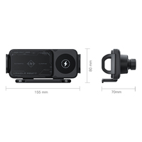 Support de ventilation de voiture rotatif et pliable de haute qualité avec charge sans fil 15W pour téléphones de grande taille ou pliables