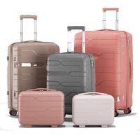 Ensemble de valises de voyage incassables à roulettes, résistantes aux chocs, avec sac de cabine moderne à roulettes, 3 pièces, en polyester PP 190D, fermeture éclair