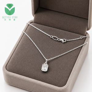 Collar con Colgante <span class=keywords><strong>de</strong></span> Diamante Cultivado en Laboratorio con Corte Esmeralda, Oro Blanco <span class=keywords><strong>de</strong></span> 18K, 0.5ct D VVS, Certificado IGI, Joyería para Mujer - Product Image 3