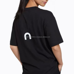 T-shirt unisexe en coton 100% doux comme un nuage, décontracté, à manches courtes, avec logo lettre, vente en gros directe usine - Product Image 2