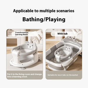 Portatile in plastica per bambini seggiolino da bagno per neonati seggiolino da bagno per neonati e neonati sedia da bagno con ventose per neonati - Product Image 3