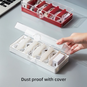 กล่องเก็บสายเคเบิลแบบใสสำหรับใช้ในบ้าน กล่องจัดระเบียบสาย USB โทรศัพท์มือถือ ที่เก็บกุญแจ รีโมทคอนโทรล และของจิปาถะ - Product Image 6
