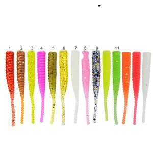 19pcs Fishing Lure Define Luminous Pin Tail Plastic Soft Lure Cabeça Jig Gancho Iscas Combo