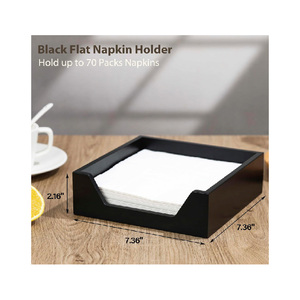 Servettenhouder voor op tafel, houten servetdispenser met grote zijopening voor papieren servetten, vierkante servettenhouder in boerderijstijl - Product Image 5