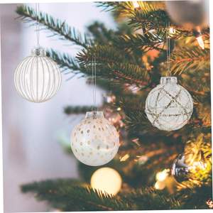 Décoration de fête de Noël Ensemble de boules de sapin de Noël suspendues Boule de Noël scintillante et incassable Ornements transparents de boules de Noël - Product Image 5
