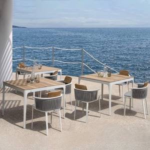 Ensemble table et chaises d'extérieur en alliage d'<span class=keywords><strong>aluminium</strong></span> trois pièces, style moderne et minimaliste, <span class=keywords><strong>pour</strong></span> villa, cour, balcon, <span class=keywords><strong>terrasse</strong></span>, café, bar - Product Image 2