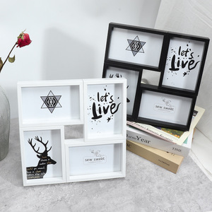 4 pièces <span class=keywords><strong>6</strong></span> pouces combinaison gratuite cadre Photo cadre Photo famille mur Photo pour la décoration de la maison mariage taille personnalisable - Product Image 2