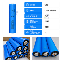 Cellule de batterie cylindrique LiFePO4 3.2V 15Ah E-Cell 15Ah, rechargeable, 4000 cycles, pour stockage d'énergie solaire et pack d'alimentation EV, -20~60°C