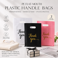Sac de courses en plastique PE imprimé « Merci » pour la vente en gros, solide, léger, pour l'épicerie et les plats à emporter