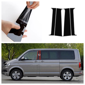 Copertura del montante del finestrino telaio della porta laterale adatto per <span class=keywords><strong>Volkswagen</strong></span> <span class=keywords><strong>Caravelle</strong></span> T5/T6 accessori per decorazioni auto nero adesivo centrale - Product Image 1