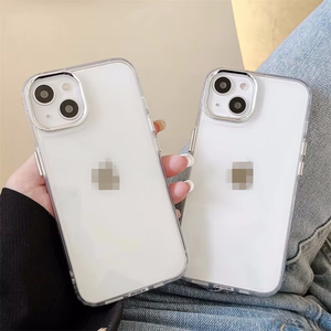 Funda de Silicona Transparente Personalizada para <span class=keywords><strong>iPhone</strong></span> 17 16 15 <span class=keywords><strong>Pro</strong></span> <span class=keywords><strong>Max</strong></span>, Carcasa Trasera con Protección de Cámara y Borde Plateado para Apple - Product Image 5