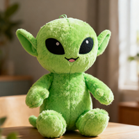 Poupée en peluche Alien aux grands yeux verts personnalisée, poupée en peluche mignonne accompagnant la poupée de guérison, vente en gros directe d'usine de cadeau