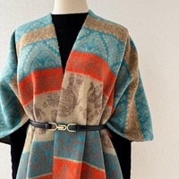 Châle en polyester jacquard double face à motif totem animalier éléphant, style ethnique, en fausse cachemire épaissi, chaud pour l'hiver, thème resort