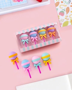 Lot de gommes créatives en forme de sucette et de crème glacée, mignonnes, pour la vente en gros, petit prix, coffret cadeau de papeterie - Product Image 3