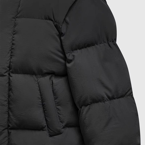 Veste d'hiver décontractée pour homme, col montant, en nylon, avec poches passepoilées, fermeture éclair imperméable, rembourrage en coton pour la chaleur - Product Image 6