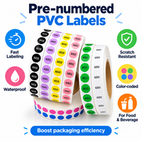 Étiquettes autocollantes personnalisées mini rondes en PVC imperméables pour tubes de boissons énergisantes, impression CMYK, écologiques