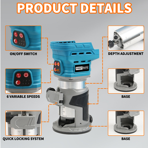 مصنعي جهاز التوجيه الكهربائي الاحترافي 18 فولت جهاز تشذيب الخشب اللاسلكي المحمول باليد - Product Image 2