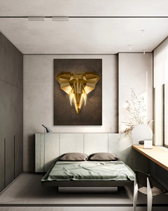 <span class=keywords><strong>Peinture</strong></span> sur toile abstraite moderne, tête <span class=keywords><strong>d</strong></span>'éléphant dorée, art mural, affiches et impressions sur toile, animaux, peintures sur toile sur le mur - Product Image 4