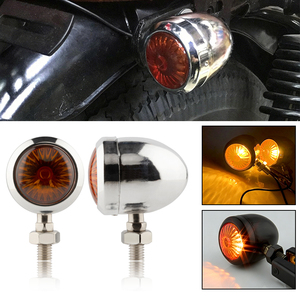 Mini clignotants de moto à fil unique, feux de freinage et antibrouillard, compatibles Harley vintage, avec lentille ambre - Product Image 5
