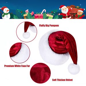 PESENAR Chapeau de Noël en peluche, <span class=keywords><strong>bonnet</strong></span> du Père Noël en peluche courte avec doublure en velours unisexe, chapeau de Noël confortable et épais en peluche - Product Image 6