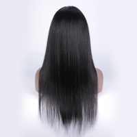 Perruque de luxe 4*4 en soie, cheveux humains brésiliens, texture lisse Remy 9A, longue, installation sans colle, vente en gros