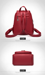 Wholesale Pu Leather Female Women's Bag School <b>Backpack</b> <b>Large</b> Capacity Outdoor Travel Leisure Laptop Bag With Tassel - Product Image 6