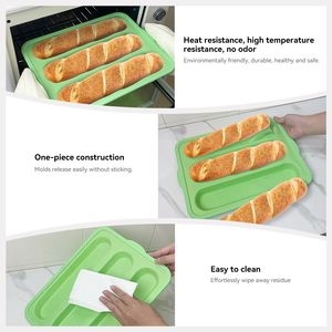 Food Grade Silicone <b>Oven</b> Safety Fiberglass French Bread Bread Pan Non-stick Reusable Fiberglass French Bread Mould - Product Image 5