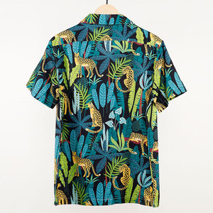 Camisa hawaiana <span class=keywords><strong>De</strong></span> Havaiana para <span class=keywords><strong>hombre</strong></span>, Camisa suelta <span class=keywords><strong>De</strong></span> manga corta con estampado <span class=keywords><strong>De</strong></span> selva tropical, informal, para playa - Product Image 2