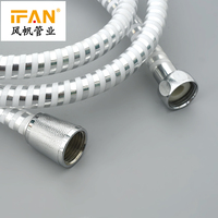 Tuyau de douche flexible IFAN en acier inoxydable chromé, tressé, à double verrouillage, pour toilettes et salle de bain