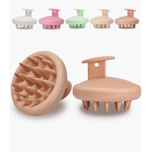 Custom Logo Hair Scalp Massager Silicone <b>Shampoo</b> Massage Hair Scalp Comb <b>Brush</b> <b>Shampoo</b> Scalp Massage Round Detangling Hair <b>Brush</b> - Product Image 1