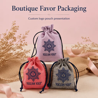 Mode toile de jute bijoux emballage pochette jute logo personnalisé bijoux cordon boucle d'oreille sacs