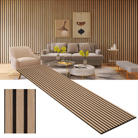 Panneaux muraux acoustiques modernes en lattes de bois avec MDF et polyester pour hôtels et appartements, absorption acoustique, écologiques, akupanel
