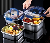 Récipient de stockage d'aliments sous vide en acier inoxydable Boîte de rangement de cuisine scellée pour garder les aliments frais