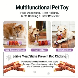 Distributeur de friandises pour chien écologique de luxe, jouet à mâcher, nettoyage des dents, résistant aux morsures, en nylon et caoutchouc, distributeur de friandises interactif - Product Image 5