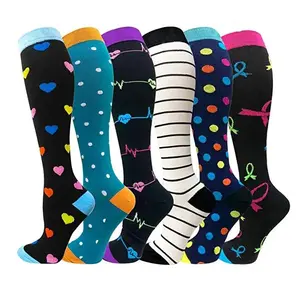 Custom 20-30mmhg Sport Medical Knee High Running Cycling Nurse Football Compression Socks