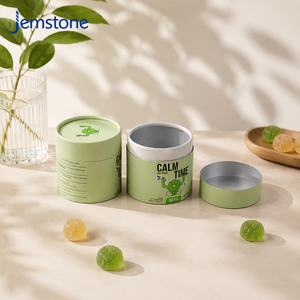 Emballage personnalisé en tube cylindrique en carton rond avec revêtement UV, tube en kraft écologique, boîte d'emballage en tube de papier pour vitamines gommeuses - Product Image 6