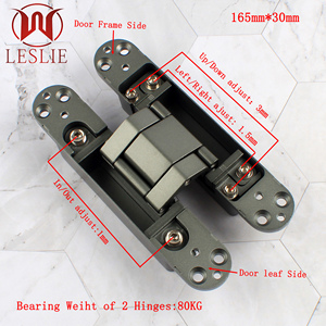 Bisagras Ocultas Ajustables de Alta Resistencia <span class=keywords><strong>para</strong></span> <span class=keywords><strong>Puerta</strong></span>, Bisagras Ocultas de Aleación de Zinc 3D de 165*30 mm, Bisagras Metálicas Ocultas <span class=keywords><strong>para</strong></span> <span class=keywords><strong>Puerta</strong></span> de 80 kg - Product Image 3