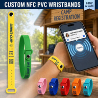 Fabricant de bracelets NFC RFID en PVC personnalisés OEM, bracelet d'accès intelligent pour événements, hôtels, écoles, clubs avec impression couleur intégrale