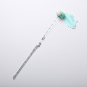 New Eco-Friendly Intelligent Laser <b>Feather</b> Funny Wand Toys Cat Teaser Stick with Bell - Product Image 1