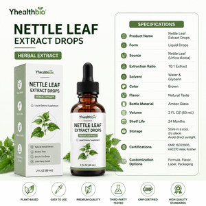 Gouttes de feuilles de marrue (Urtica Dioica), options de teinture à base de glycérine et d'alcool, extrait végétal naturel pour les gammes de compléments bien-être - Product Image 2