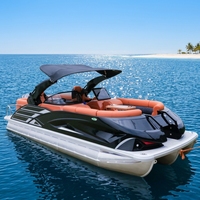 Bateau ponton flottant de luxe en aluminium gonflable pour 12 personnes, pour le sport et la pêche, moteur hors-bord, fabriqué en Chine
