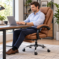 Chaise de bureau de direction à dossier haut, prix de gros, en cuir PU réglable, ergonomique, rembourrée, avec roulettes