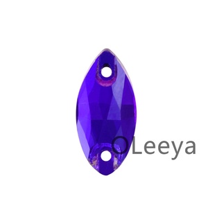 Strass à coudre en verre de qualité 3A OLeeya, couleur velours violet, cristaux de décoration en forme de poire pour justaucorps et robes de danse - Product Image 4