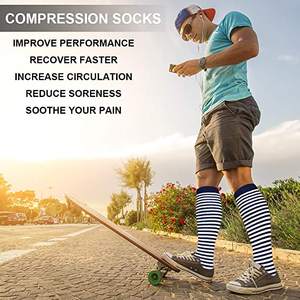 Chaussettes de contention en forme de cœur pour hommes, couleur noire, idéales pour la course en plein air, le cyclisme et la randonnée, le Fitness - Product Image 4