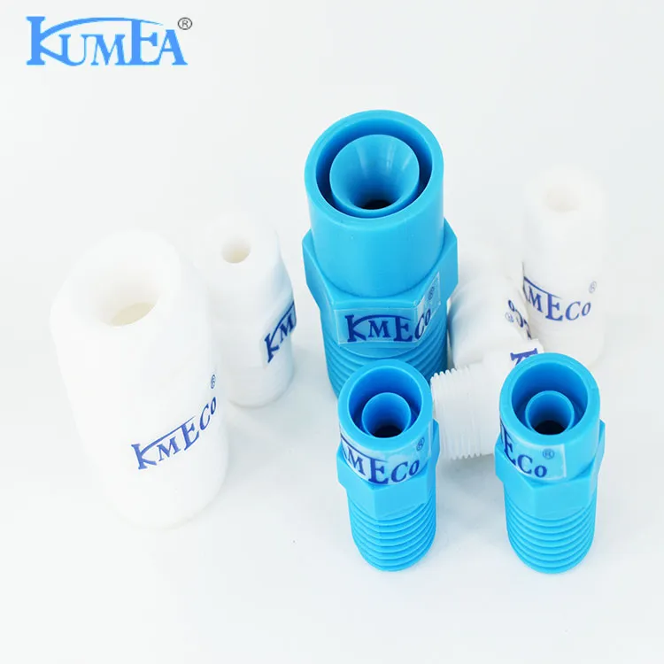 KUMEA-boquilla de pulverización de cono completo para limpieza de chorro de agua, ventilador plano de plástico PP PVDF, SSCO