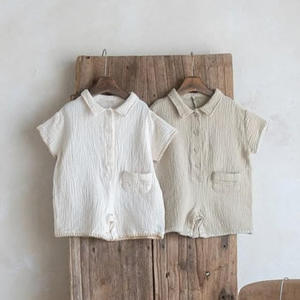 Mameluco de Bebé de Algodón y Lino, Transpirable, Suave, Unisex, Informal, para Verano, ODM - Product Image 1