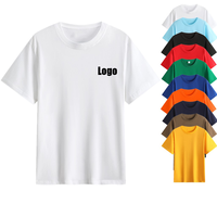 T-shirts vierges en coton 100% de 180 g/m² pour l'été, personnalisables avec logo, grandes tailles pour hommes